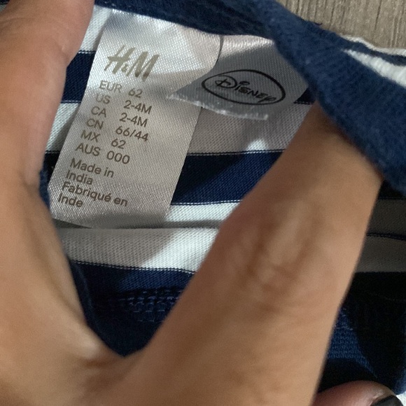 H&M Disney Baby Mickey Mouse Striped Onesie - Picture 2 of 2